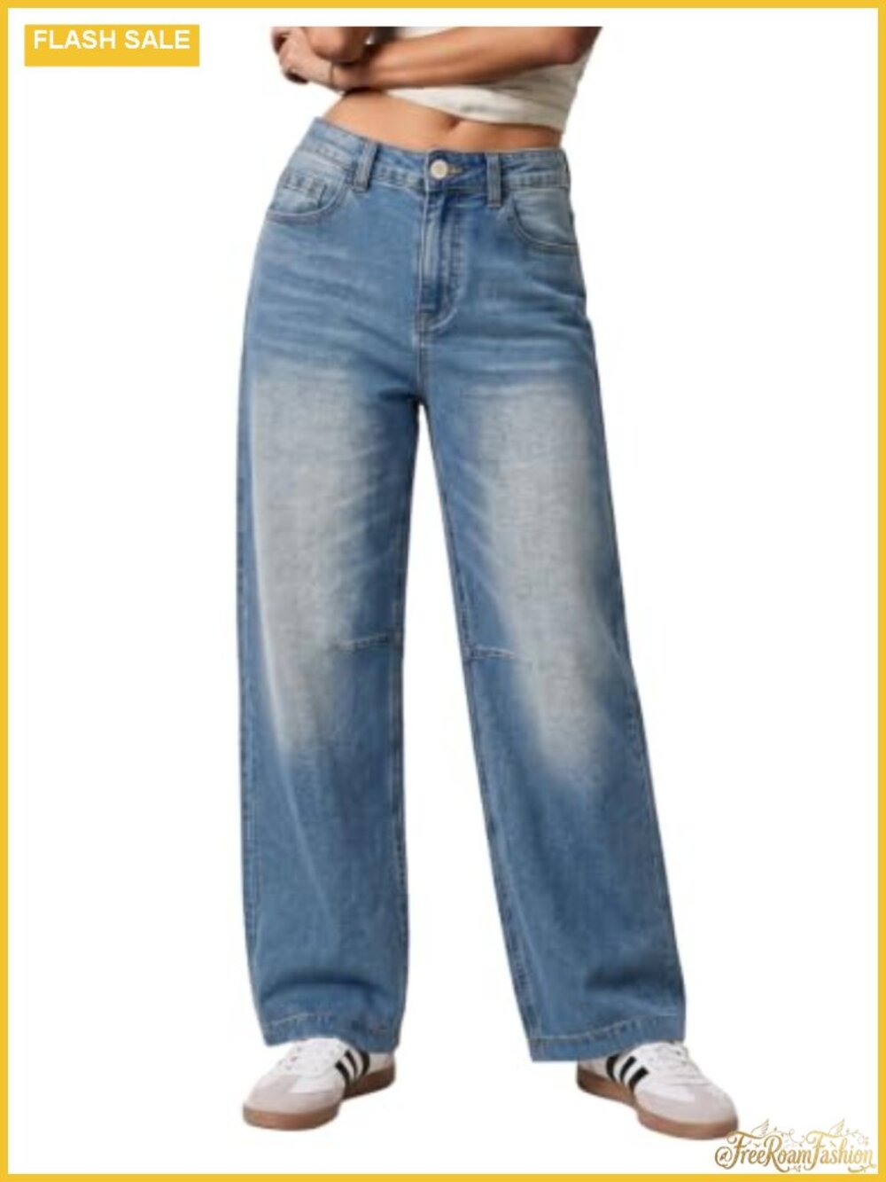 Wide Leg Jeans for Women High Waisted Denim Pants with Pockets